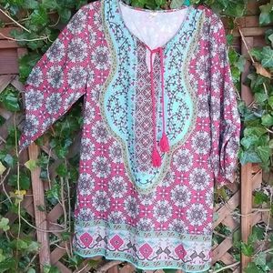 HiMone boho tunic dress beach pool coverup